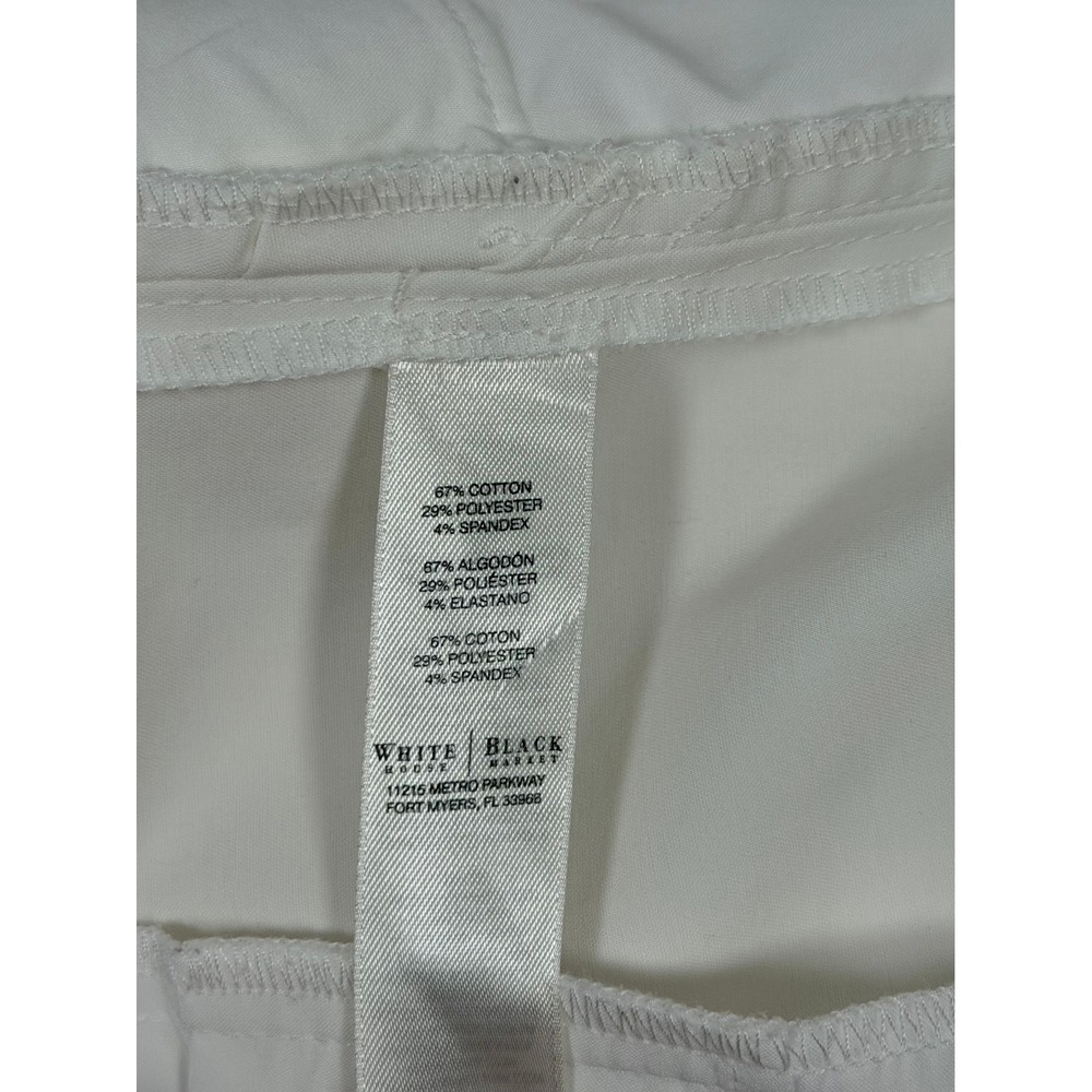 White House Black Market White Stretch Cotton Blend Shorts Size 0 - Picture 8 of 16